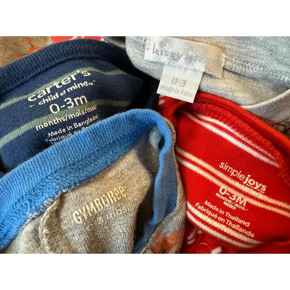 Baby Boy 0/3 Months Footed Sleepers Outfits‎ Zipper Pajamas Clothes Lot Monsters